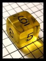 Dice : Dice - 6D - Yellow Transparent with Large Black Numerals